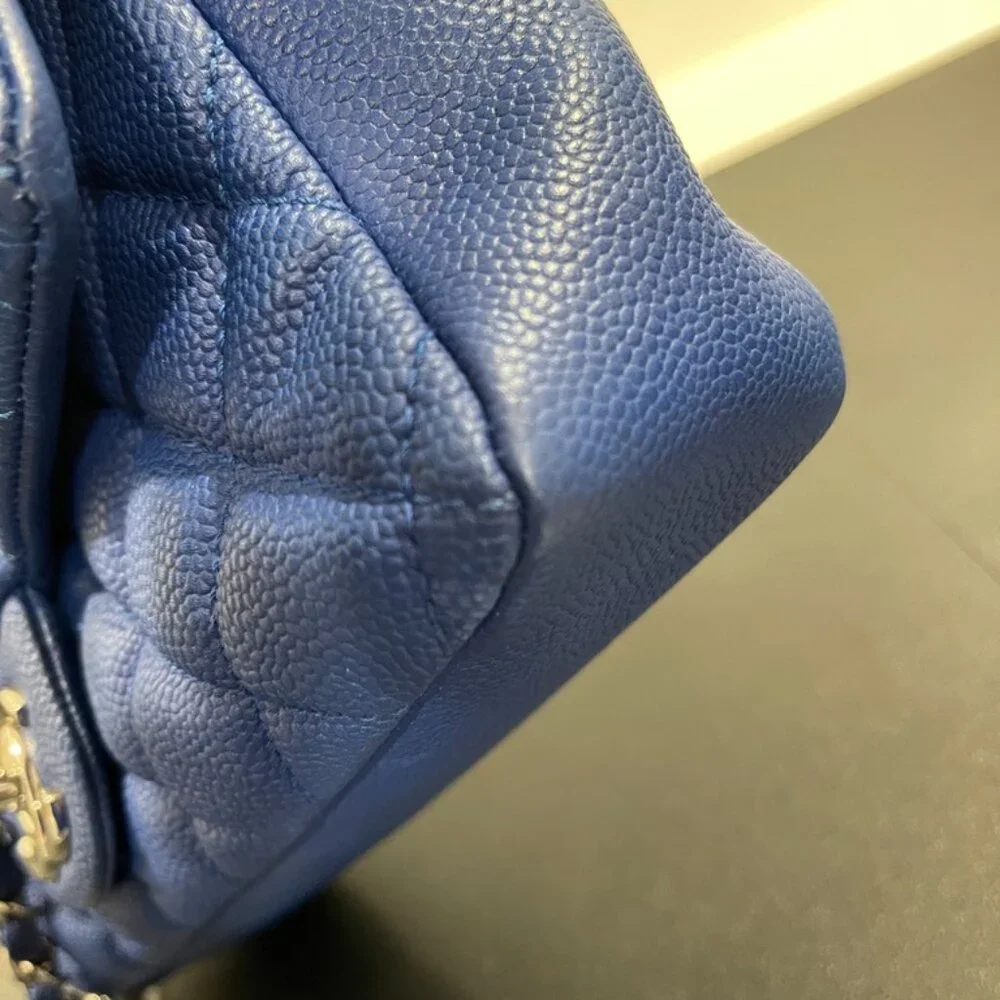 Chanel Caviar Quilted Jumbo Easy Flap Cobalt Blue (JB1101)